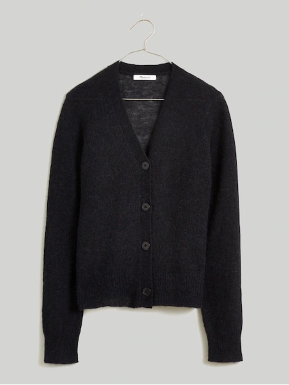 Madewell Alpaca Blend V-Neck Lightweight Knit Cardigan Sweater Black XXS